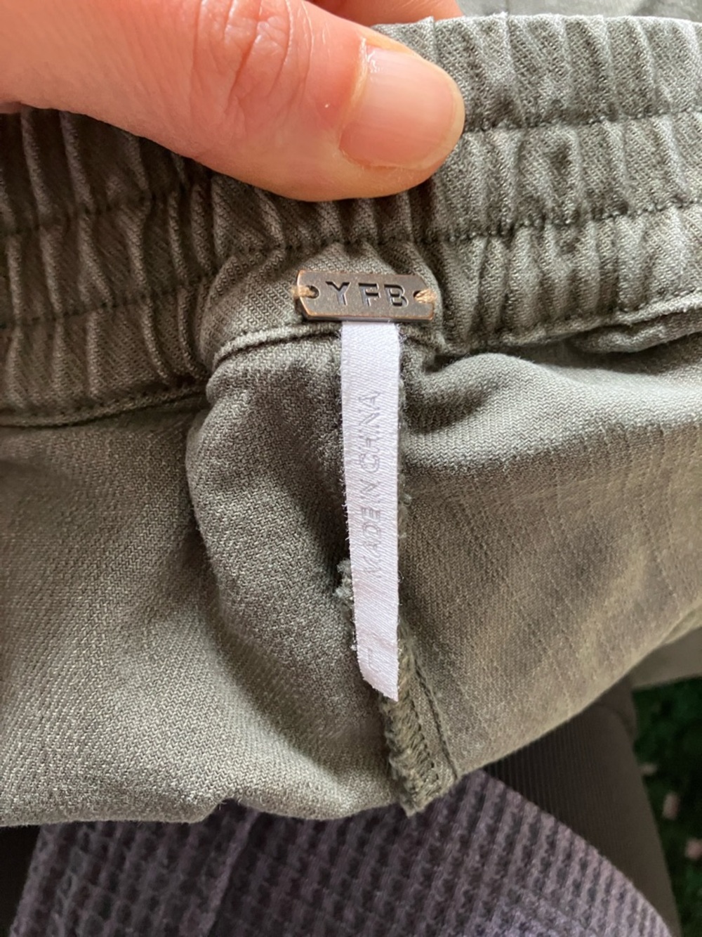 Young Fabulous & Broke Olive Green, Wide-Leg, high waisted Chinos - Picture 6 of 7